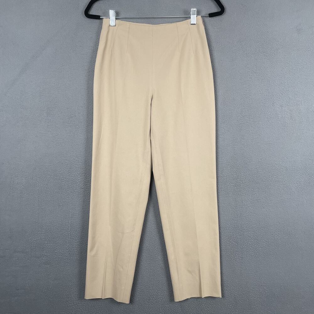 Piazza Sempione Pants Womens 40 Beige Stretch Cotton Straight Leg Made Italy